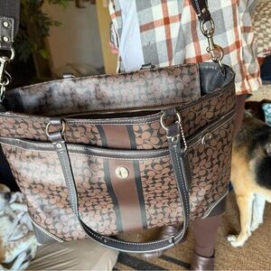 Coach Brown Signature Tote Bag